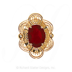GS509 G - 14 Karat Gold Garnet Slide 